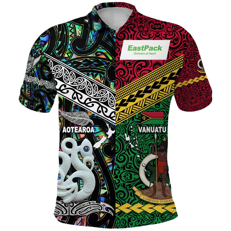 EastPack Vanuatu And New Zealand Polo Shirt Together Original Style - Paua Shell