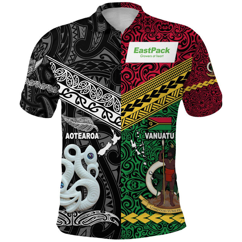 EastPack Vanuatu And New Zealand Polo Shirt Together Original Style - Black