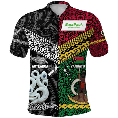 EastPack Vanuatu And New Zealand Polo Shirt Together Original Style - Black