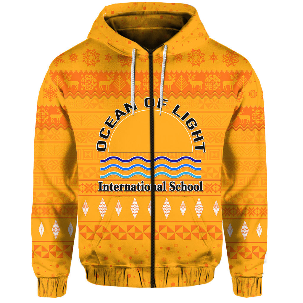 Ocean of Light International School Christmas Zip Hoodie Simple Style