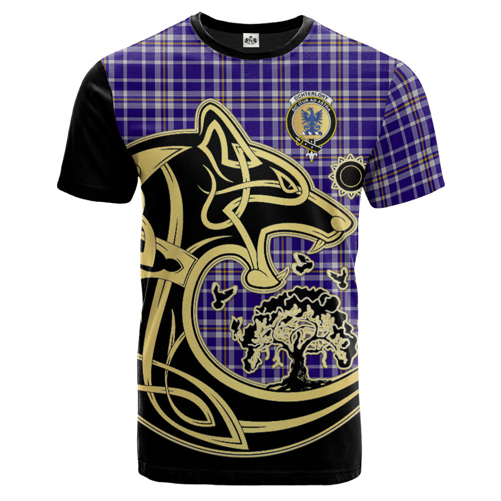Printivon Ochterlony Crest Celtic Wolf Tartan T Shirt Custom Your Text