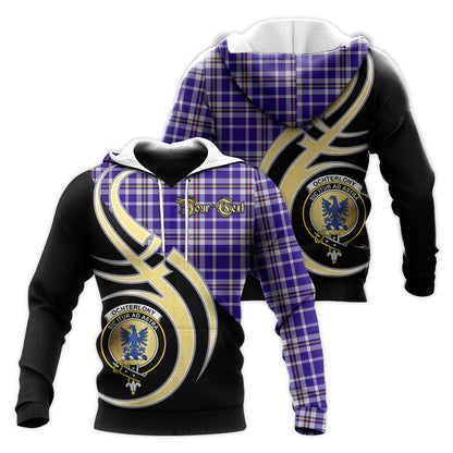 Printivon Ochterlony Clan Believe In Me Crest Tartan Knitted Hoodie Custom Your Text