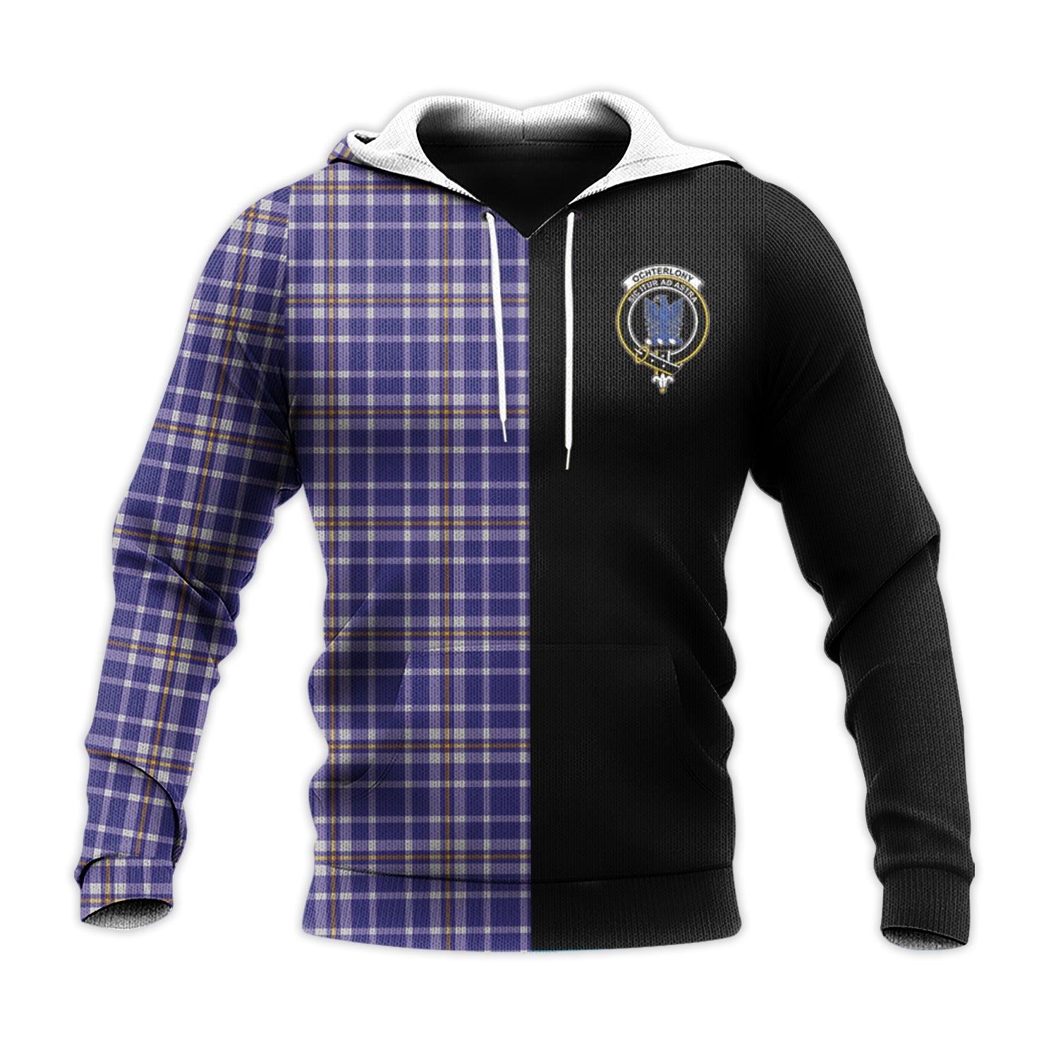 Printivon Ochterlony Tartan Personalize Half Hoodie