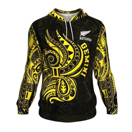 Gemini Zodiac Hoodie Aotearoa Maori Tattoo