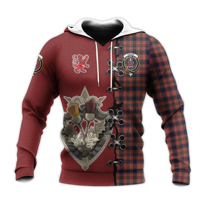 Printivon Ogilvie Ogilvy Tartan Hoodie Lion Rampant And Celtic Thistle Style