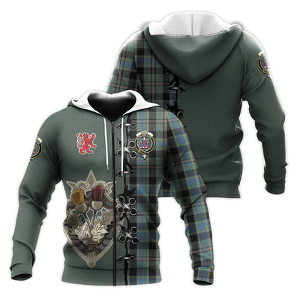 Printivon Ogilvie Ogilvy Hunting Tartan Hoodie Lion Rampant And Celtic Thistle Style