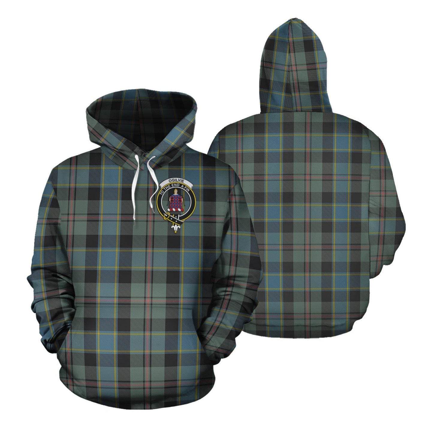 Printivon Ogilvie Ogilvy Hunting Tartan Hoodie
