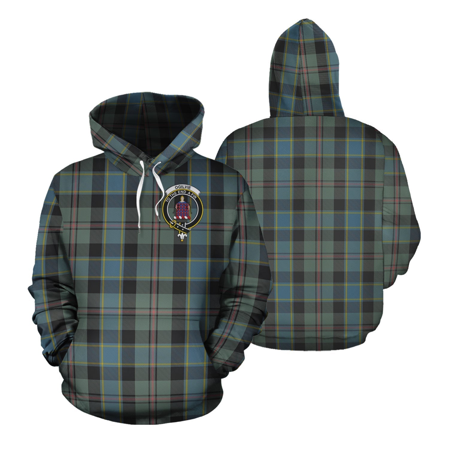 Printivon Ogilvie Ogilvy Hunting Tartan Hoodie