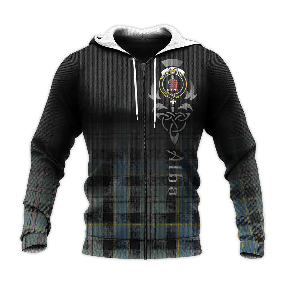 Printivon Ogilvie Ogilvy Hunting Tartan Crest Alba Celtic Hoodie