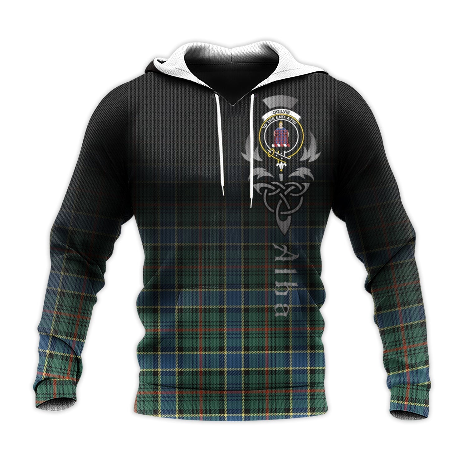 Printivon Ogilvie Ogilvy Hunting Ancient Tartan Crest Alba Celtic Hoodie