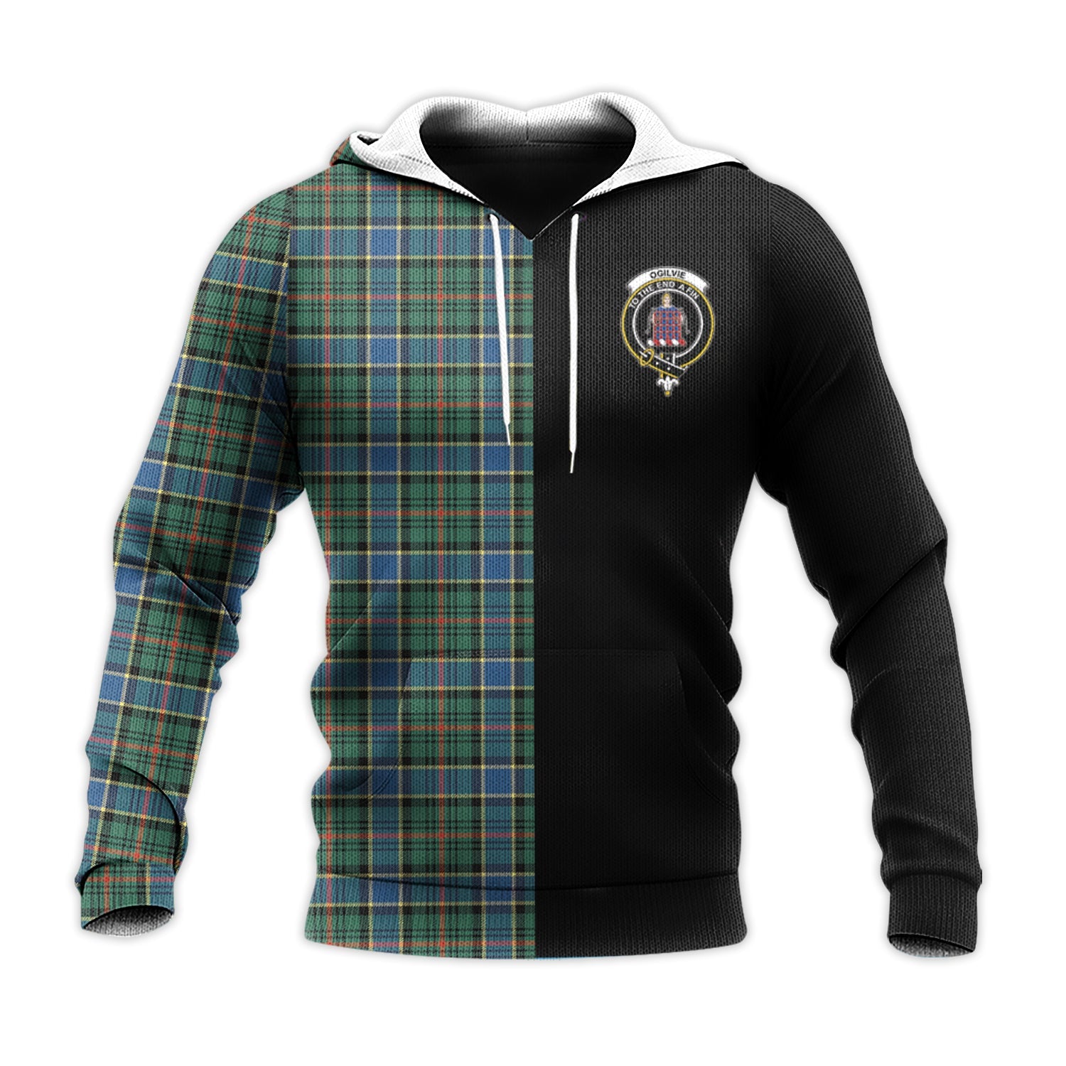 Printivon Ogilvie Ogilvy Hunting Ancient Tartan Personalize Half Hoodie