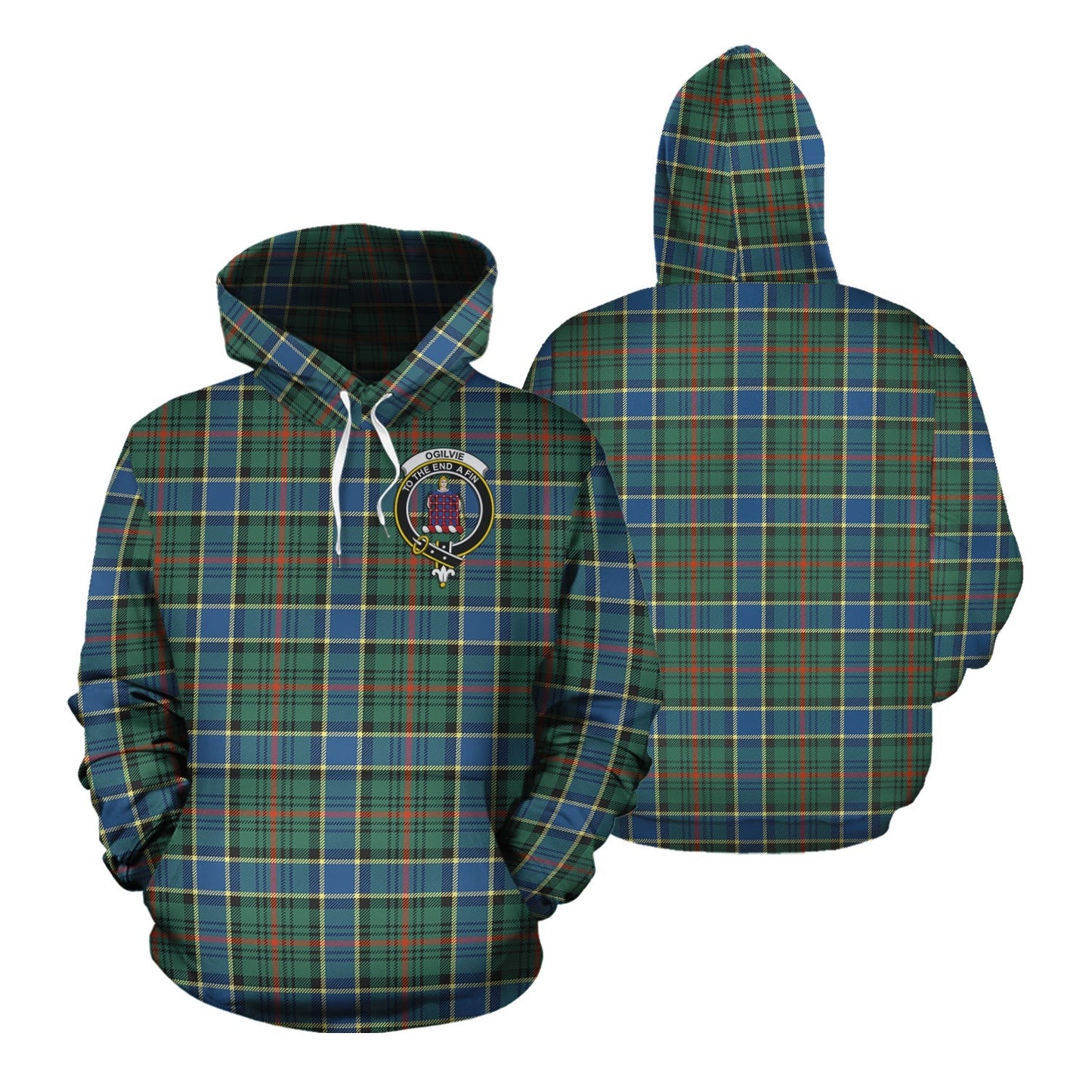 Printivon Ogilvie Ogilvy Hunting Ancient Tartan Hoodie