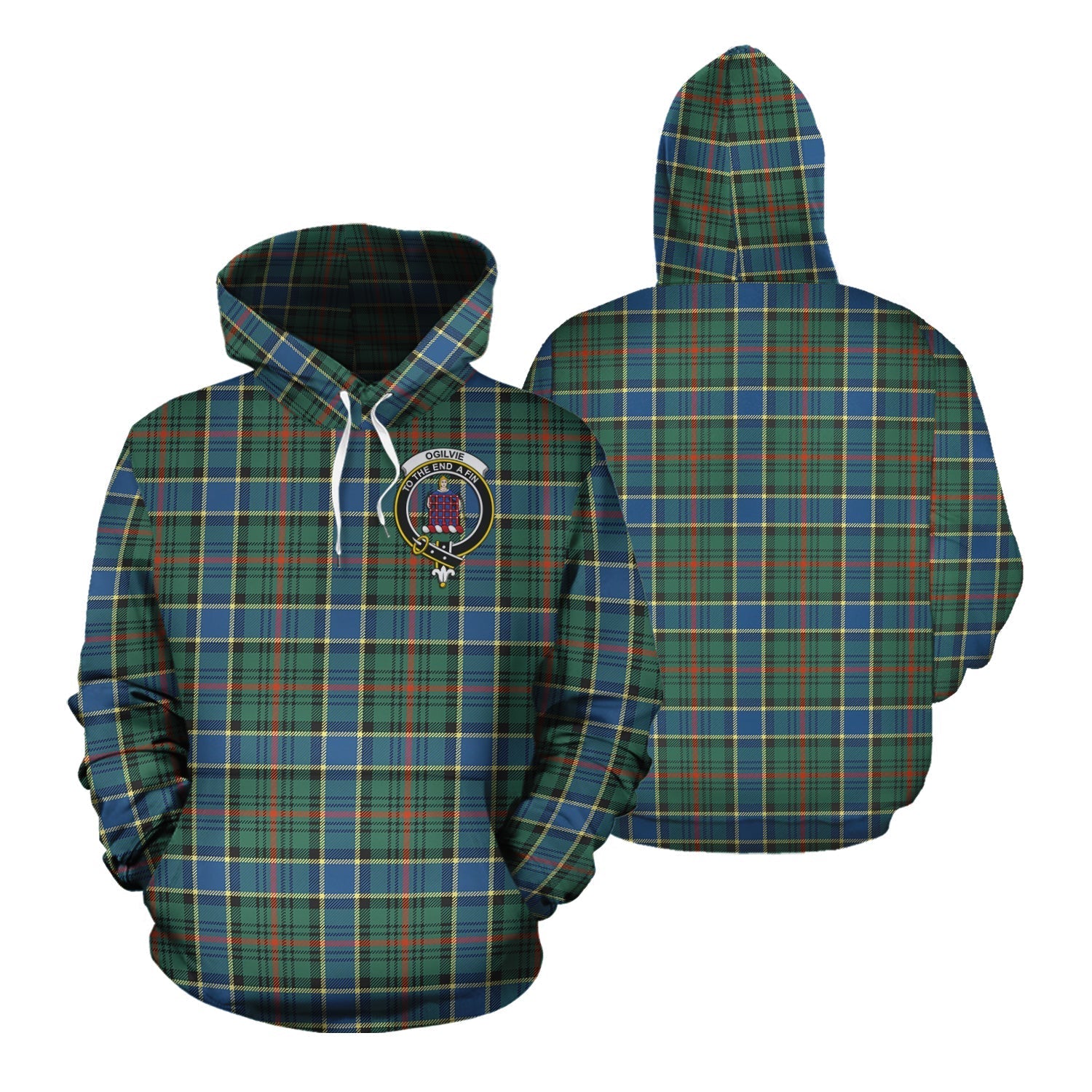 Printivon Ogilvie Ogilvy Hunting Ancient Tartan Hoodie