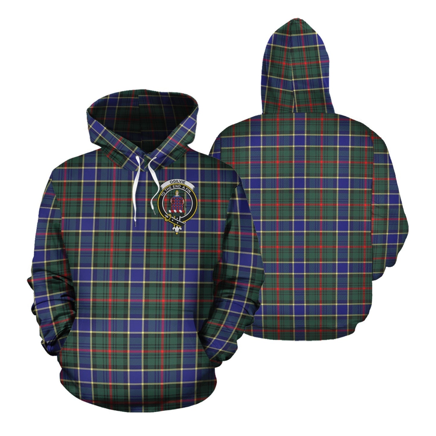 Printivon Ogilvie Ogilvy Hunting Modern Tartan Hoodie