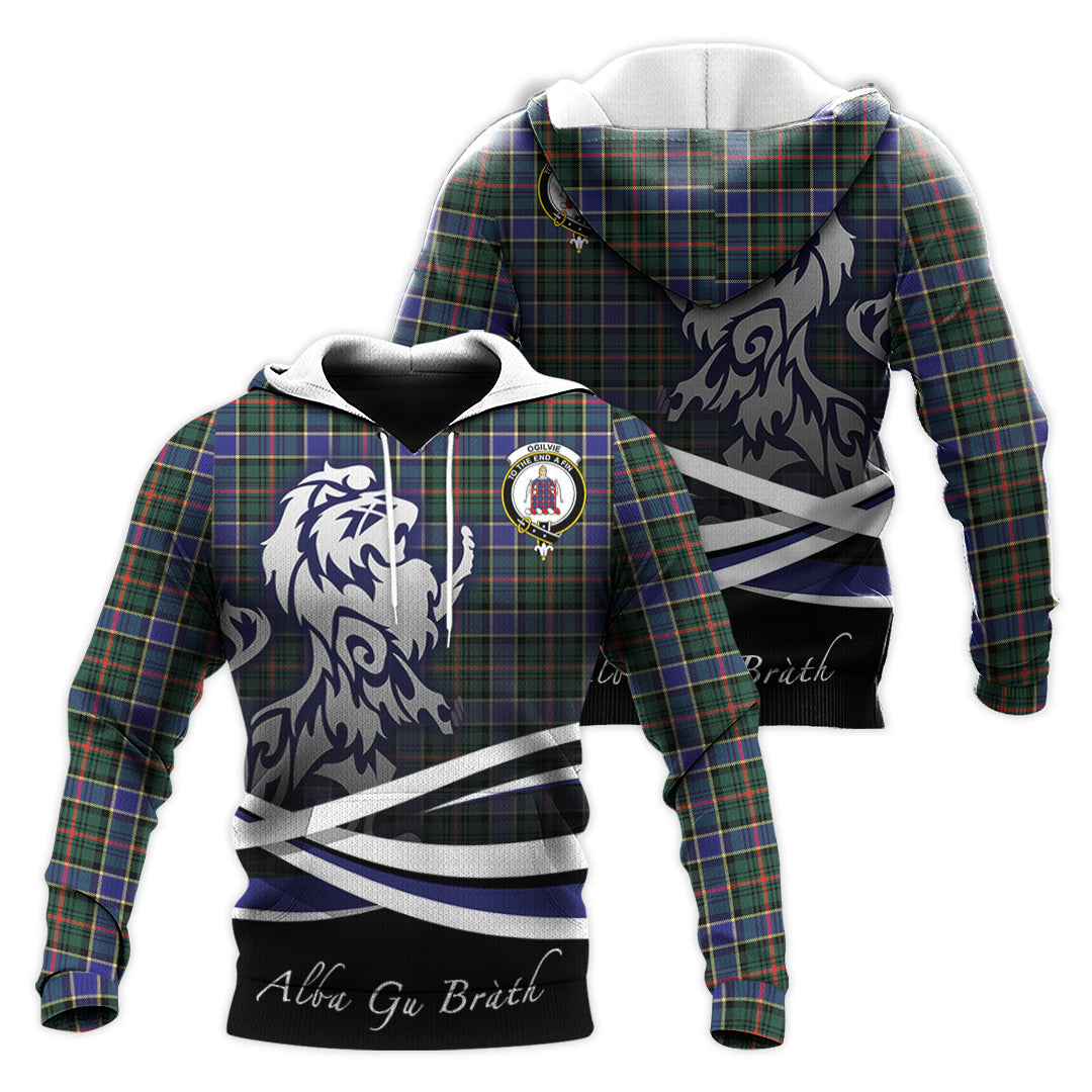 Printivon Ogilvie Ogilvy Hunting Modern Tartan Scottish Lion Hoodie