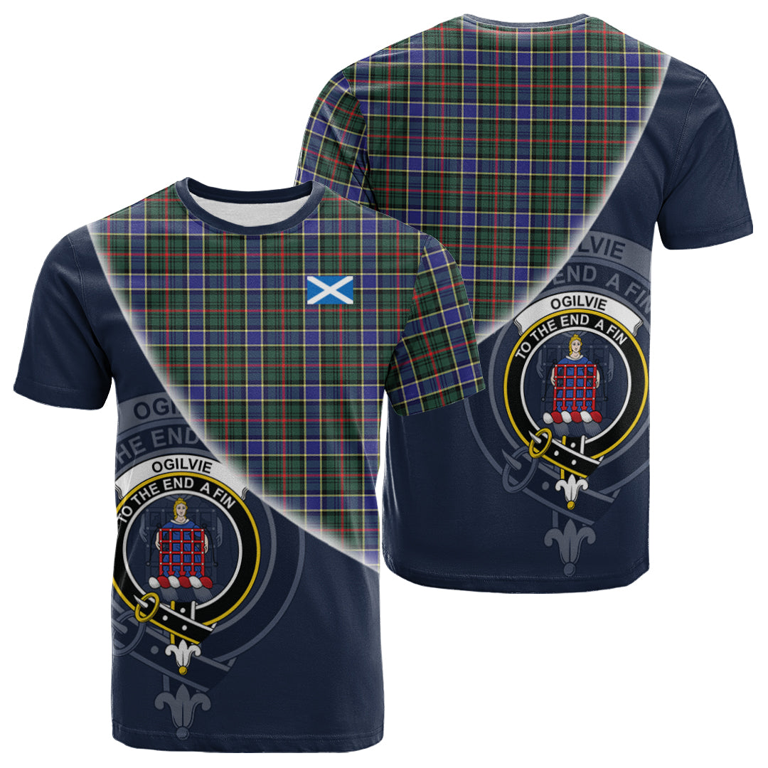 Printivon Ogilvie (Ogilvy) Hunting Modern Tartan Scottish Crest T Shirt