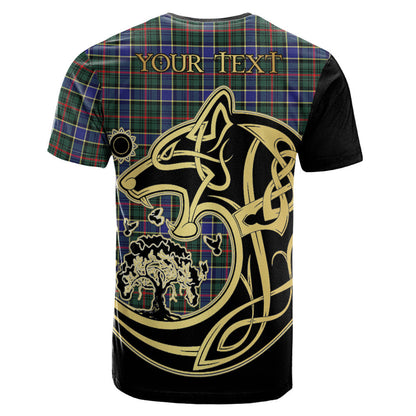 Printivon Ogilvie (Ogilvy) Hunting Modern Crest Celtic Wolf Tartan T Shirt Custom Your Text