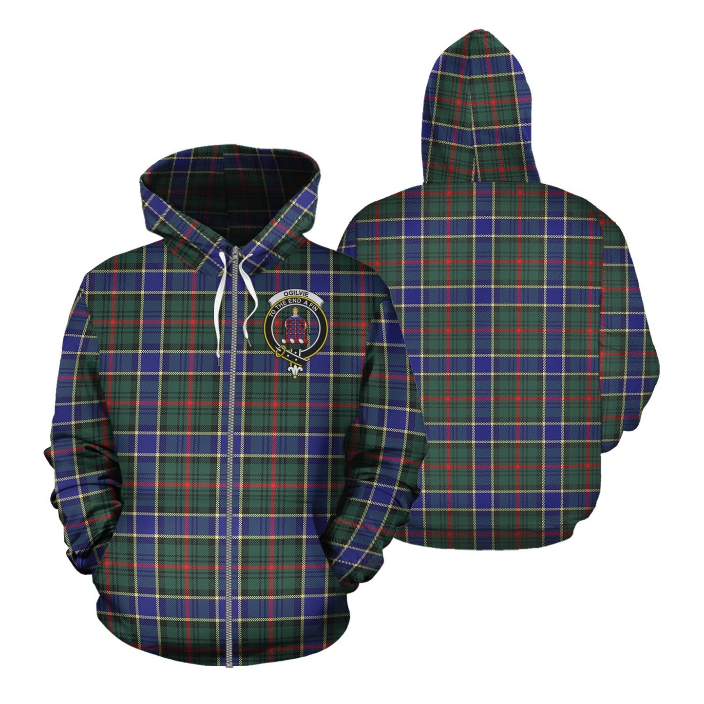 Printivon Ogilvie Ogilvy Hunting Modern Tartan Hoodie