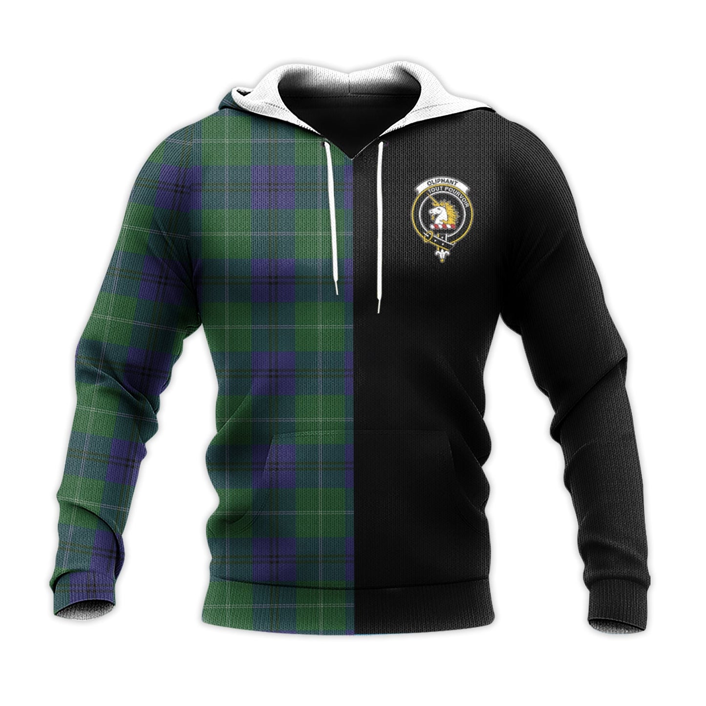 Printivon Oliphant Tartan Personalize Half Hoodie