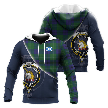 Printivon Oliphant Tartan Scottish Crest Hoodie