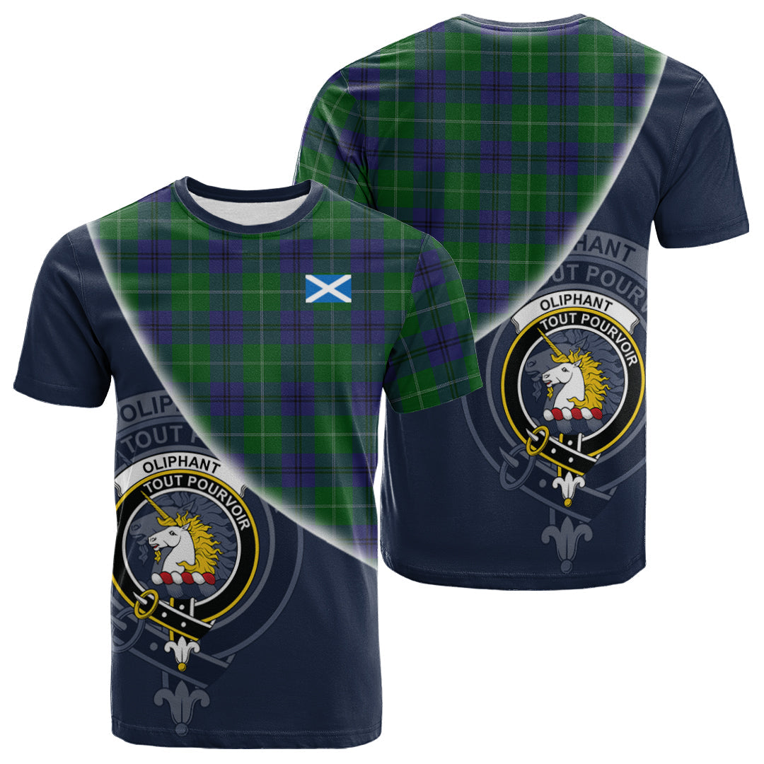 Printivon Oliphant Tartan Scottish Crest T Shirt