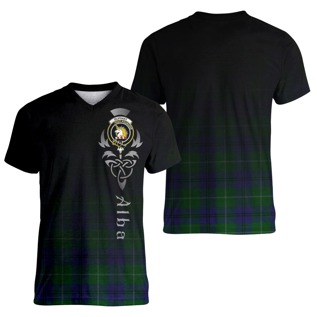 Printivon Oliphant Tartan Crest Alba Celtic T Shirt