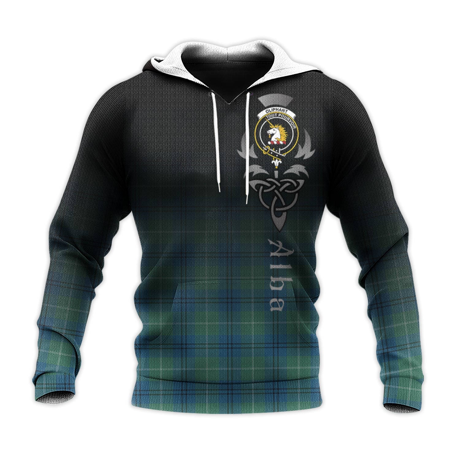 Printivon Oliphant Ancient Tartan Crest Alba Celtic Hoodie