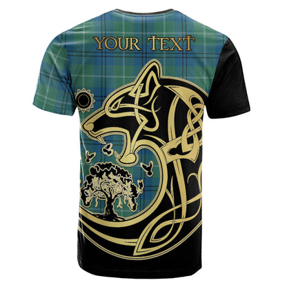 Printivon Oliphant Ancient Crest Celtic Wolf Tartan T Shirt Custom Your Text