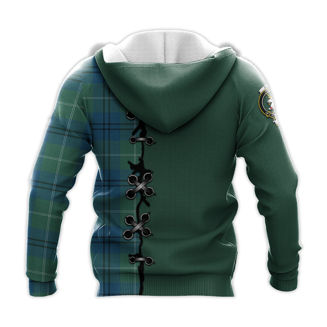Printivon Oliphant Ancient Tartan Hoodie Lion Rampant And Celtic Thistle Style