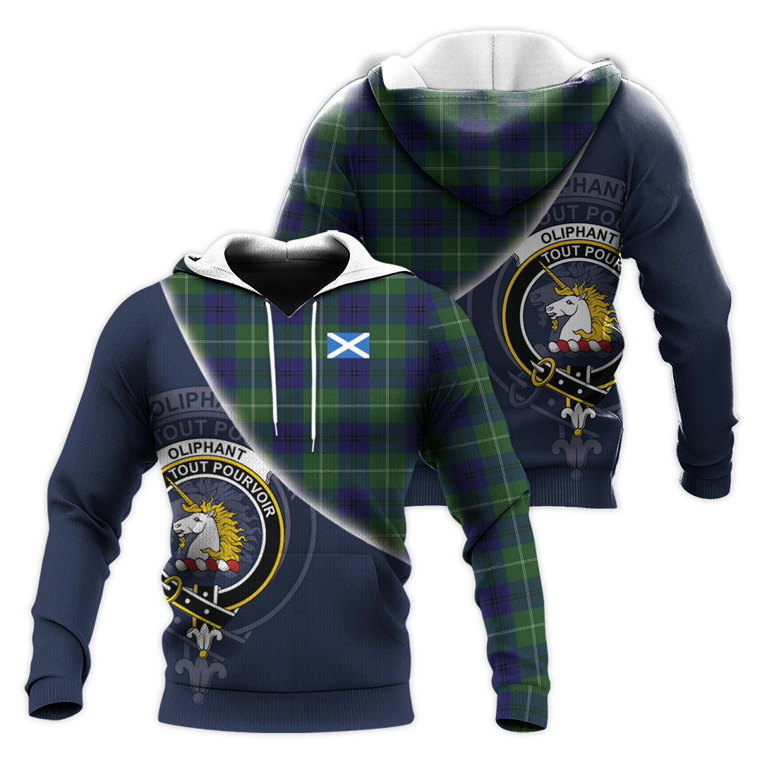 Printivon Oliphant Modern Tartan Scottish Crest Hoodie