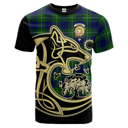 Printivon Oliphant Modern Crest Celtic Wolf Tartan T Shirt Custom Your Text