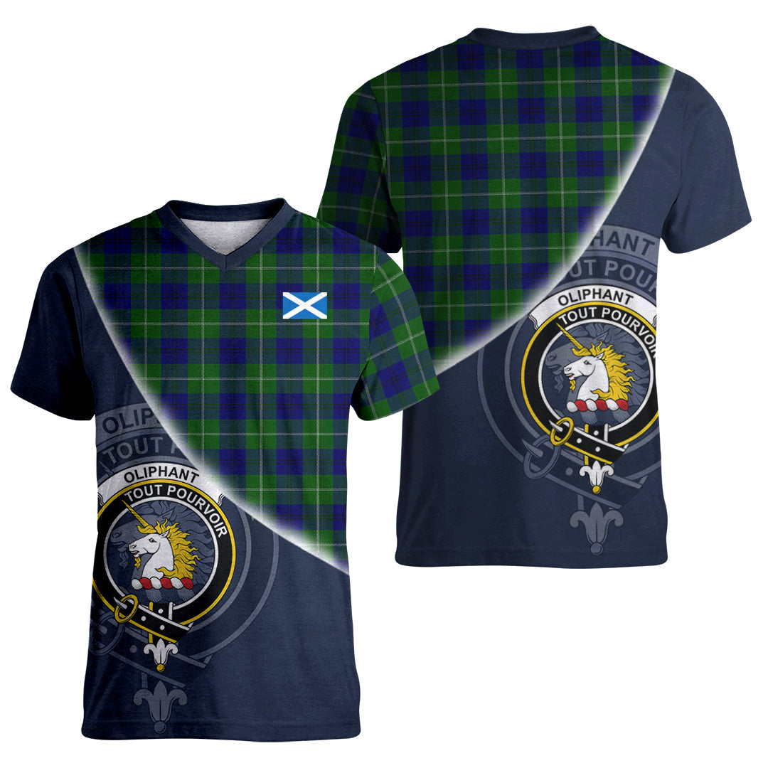 Printivon Oliphant Modern Tartan Scottish Crest T Shirt