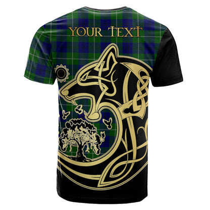 Printivon Oliphant Modern Crest Celtic Wolf Tartan T Shirt Custom Your Text