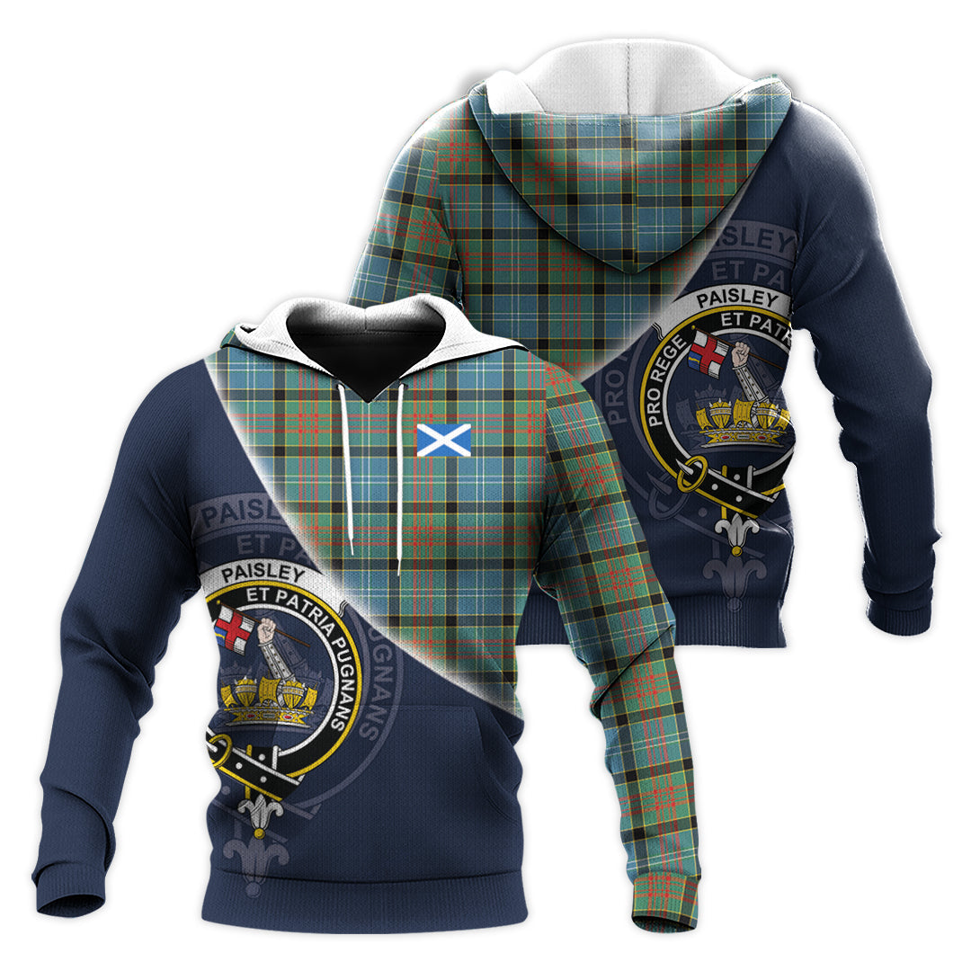 Printivon Paisley Tartan Scottish Crest Hoodie