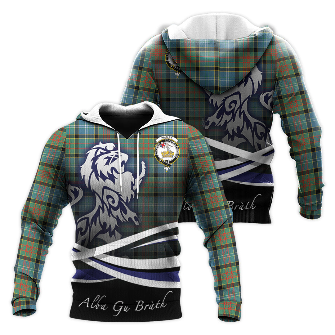 Printivon Paisley Tartan Scottish Lion Hoodie