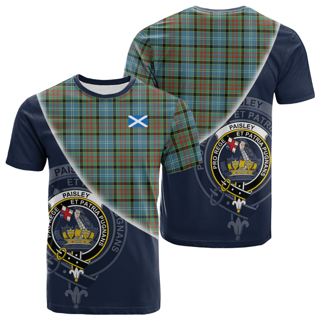 Printivon Paisley Tartan Scottish Crest T Shirt