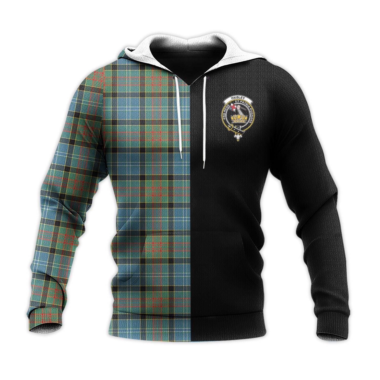 Printivon Paisley Tartan Personalize Half Hoodie