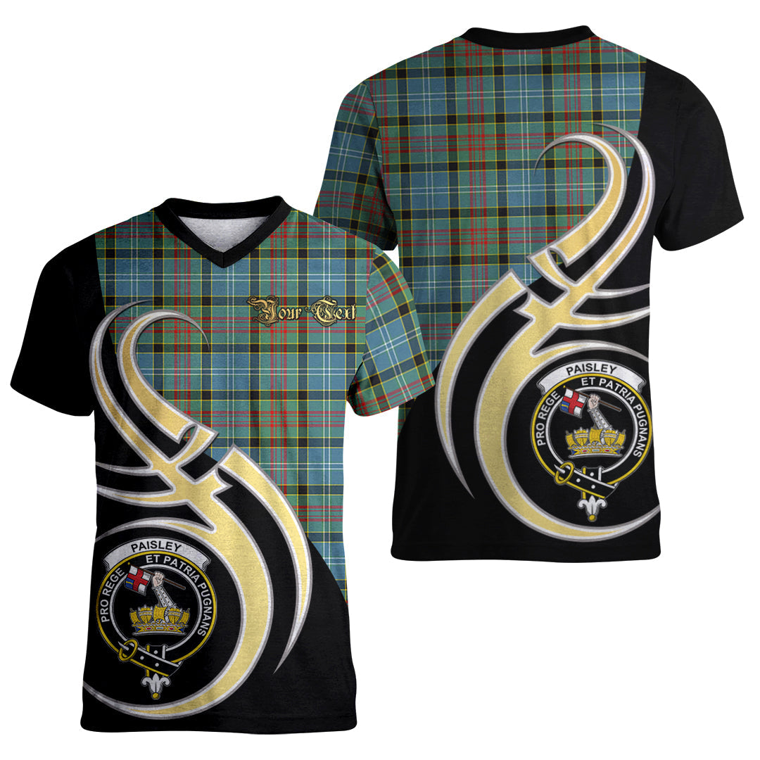 Printivon Paisley Tartan Crest Believe In Me T Shirt