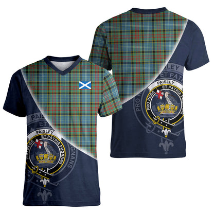 Printivon Paisley Tartan Scottish Crest T Shirt