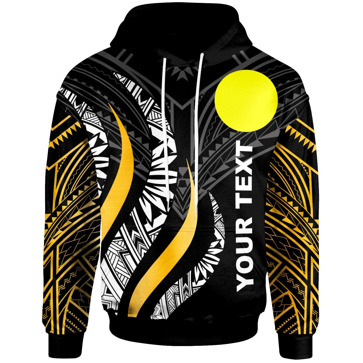 Palau Hoodie Palau Strong Fire Pattern Gold