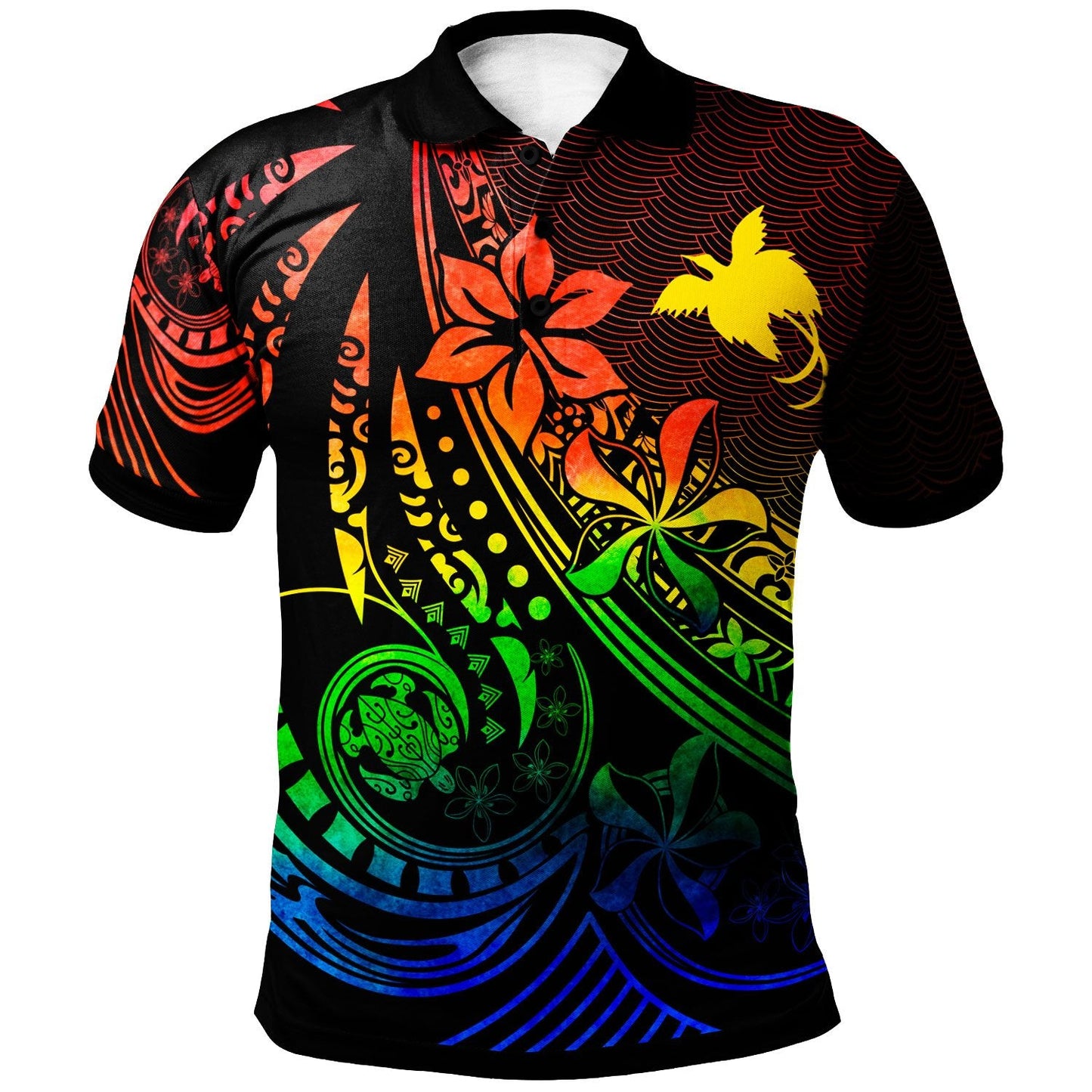 Papua Polo Shirt - The Flow Of The Ocean Rainbow Color