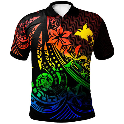 Papua Polo Shirt - The Flow Of The Ocean Rainbow Color