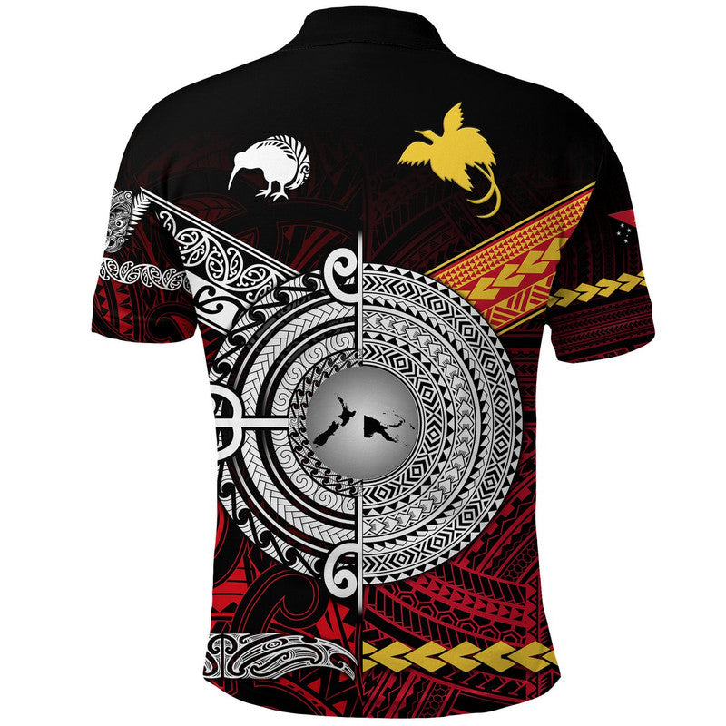 New Zealand Maori Aotearoa Papua New Guinea Polynesian Together Polo Shirt - Red