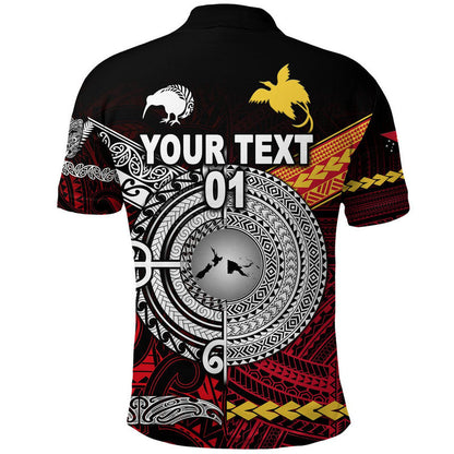 Custom Personalised New Zealand Maori Aotearoa Papua New Guinea Polynesian Together Polo Shirt - Red