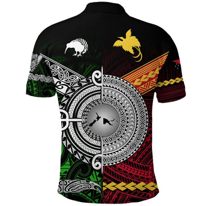 New Zealand Maori Aotearoa Papua New Guinea Polynesian Together Polo Shirt - Green