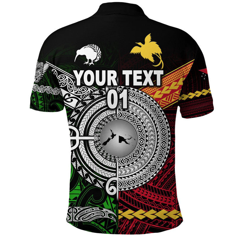 Custom Personalised New Zealand Maori Aotearoa Papua New Guinea Polynesian Together Polo Shirt - Green