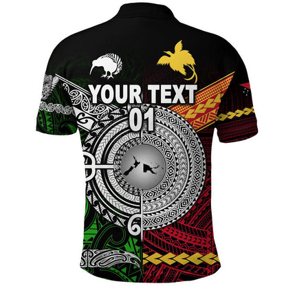 Custom Personalised New Zealand Maori Aotearoa Papua New Guinea Polynesian Together Polo Shirt - Green