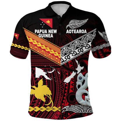 New Zealand Maori Aotearoa Papua New Guinea Polynesian Together Polo Shirt - Red
