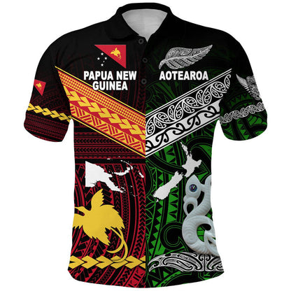 New Zealand Maori Aotearoa Papua New Guinea Polynesian Together Polo Shirt - Green