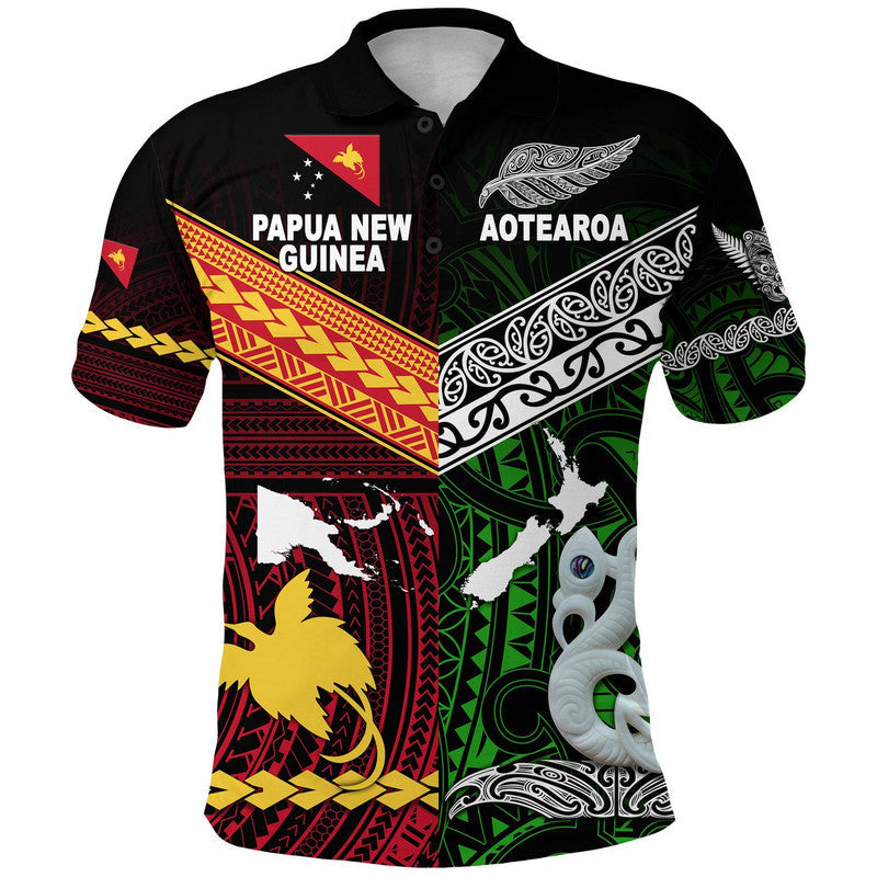 Custom Personalised New Zealand Maori Aotearoa Papua New Guinea Polynesian Together Polo Shirt - Green